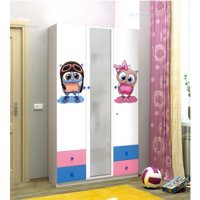 Шкаф 3-х дверный ''Совята'' с зеркалом